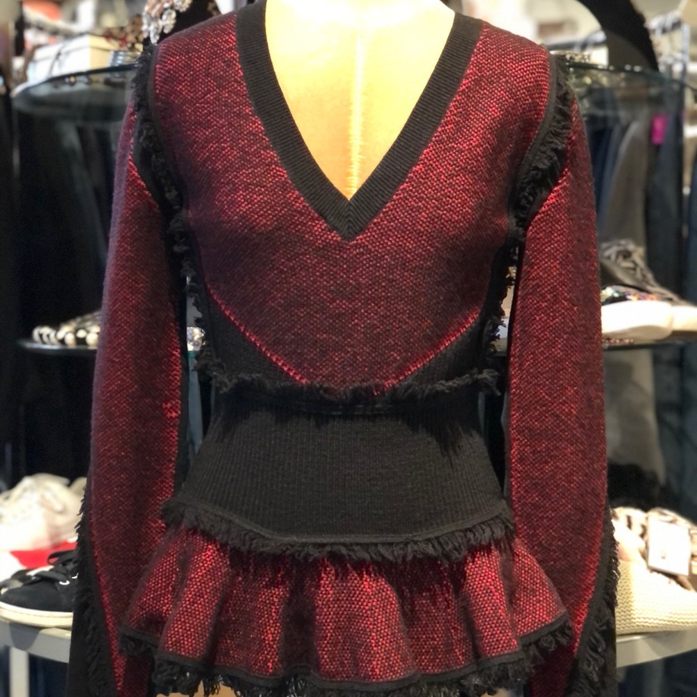 Designer Alexander McQueen MCQ Peplum Sweater Med